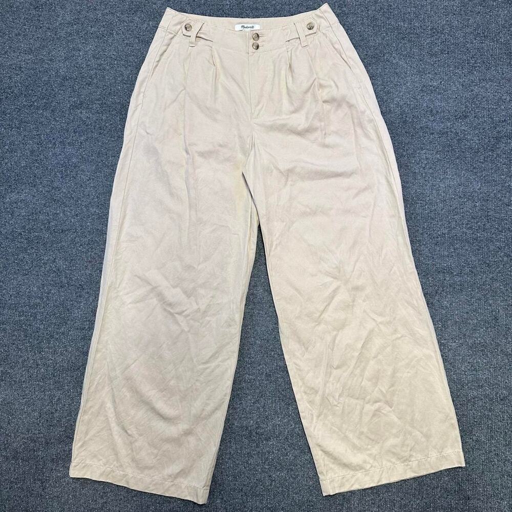 Madewell Women’s The Harlow Wide Leg Pant Pleated Soft Flowy Trousers 2P